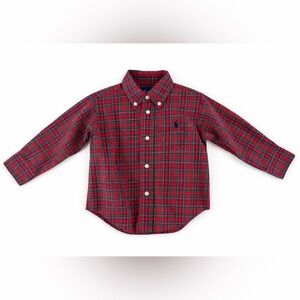 Ralph Lauren Baby Boy Plaid Button Down Shirt 12M Preppy Classic